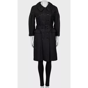 Burberry Black Fitted Trench Coat - Size L (IT44)